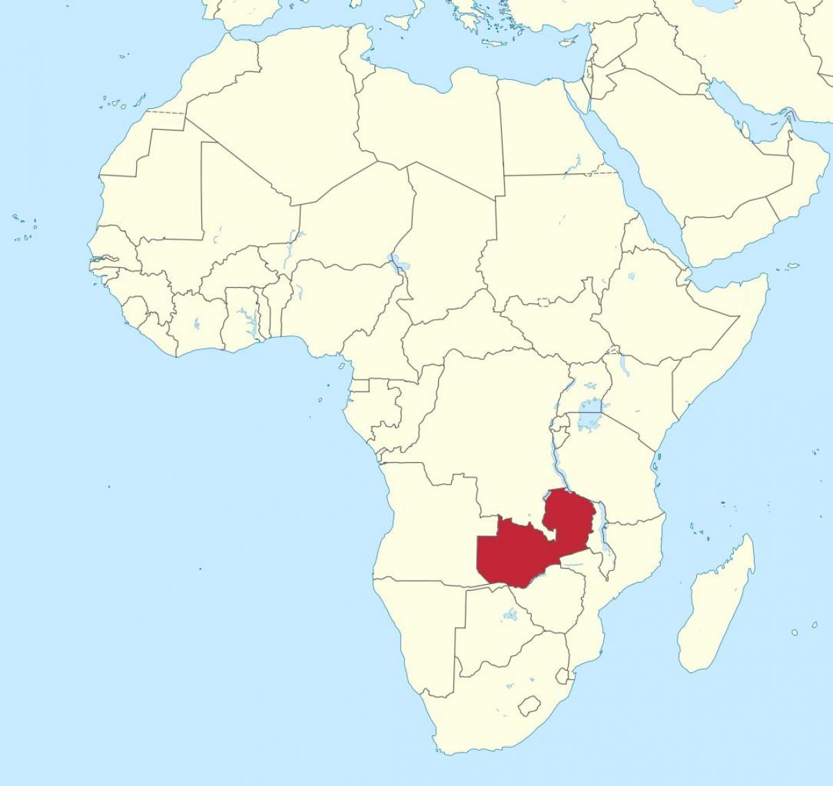zemljevid afrike prikazuje Zambija