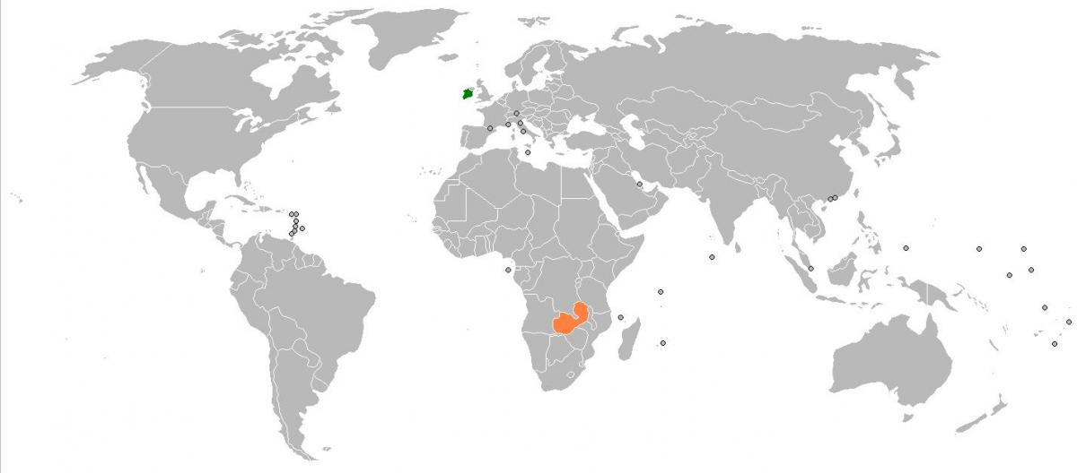 Zambija zemljevid v svetu