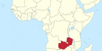 Zemljevid afrike prikazuje Zambija