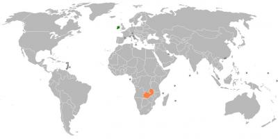 Zambija zemljevid v svetu
