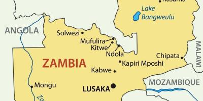 Zemljevid kitwe Zambija